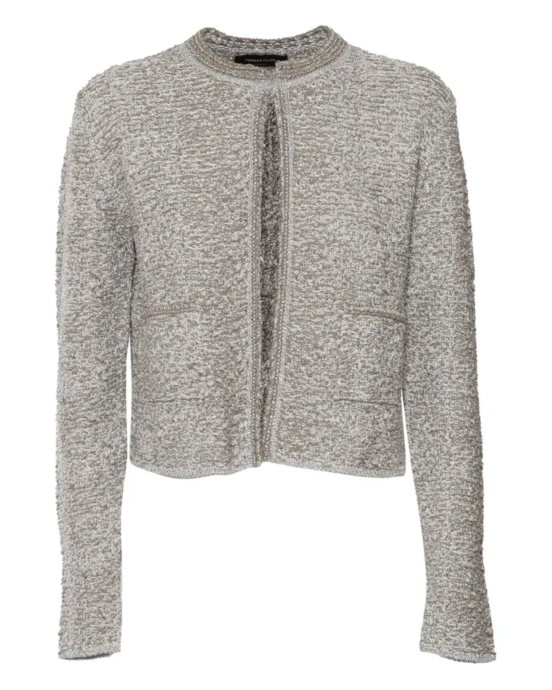 Fabiana Filippi Tweed-Jacke mit rundem Ausschnitt - Grau Grau