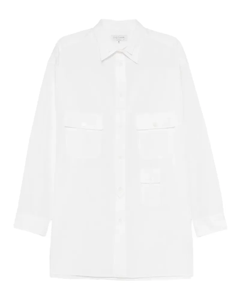 Yohji Yamamoto Oversized-Hemd mit Taschen - Weiß Weiß