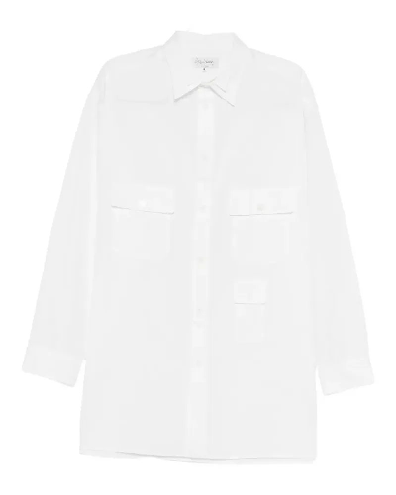 Yohji Yamamoto three-pocket oversized shirt - Weiß Weiß