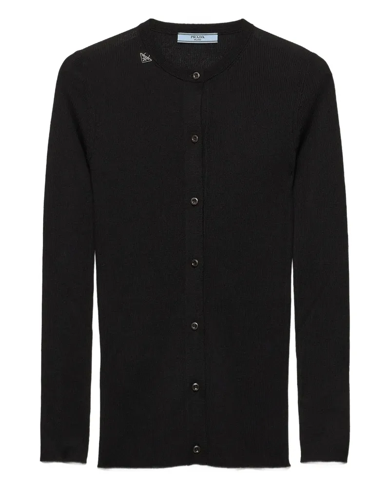 Prada ribbed buttoned cardigan - Schwarz Schwarz