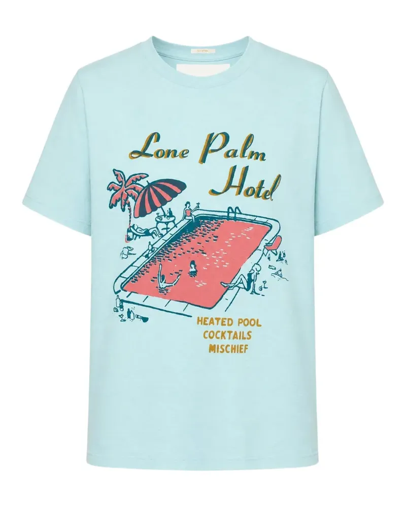 Mother Lone Palm Hotel graphic-print T-shirt - Blau Blau