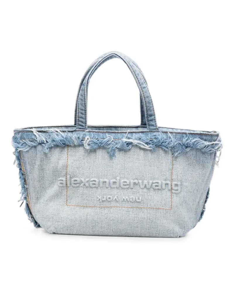 Alexander Wang small frayed-edge denim tote bag - Blau Blau
