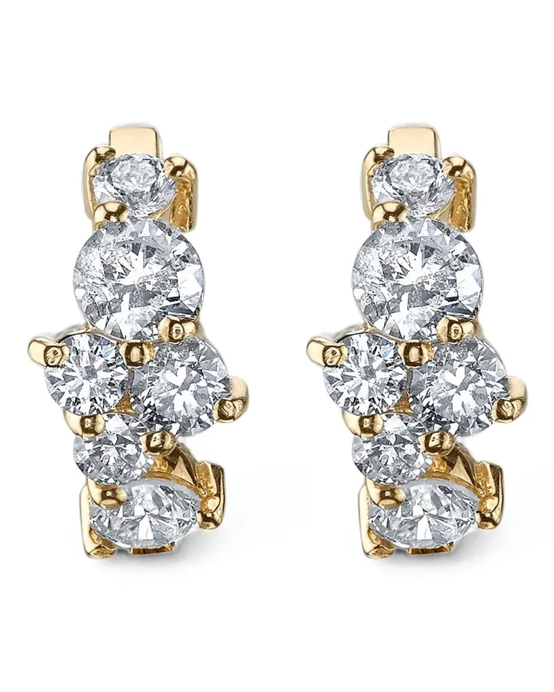 Sydney Evan diamond cocktail huggie earrings - Gold Gold