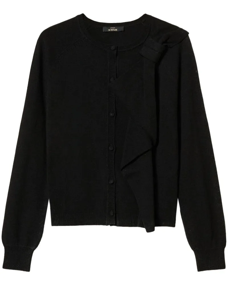 Twin-Set Cardigan mit Schleifendetail - Schwarz Schwarz