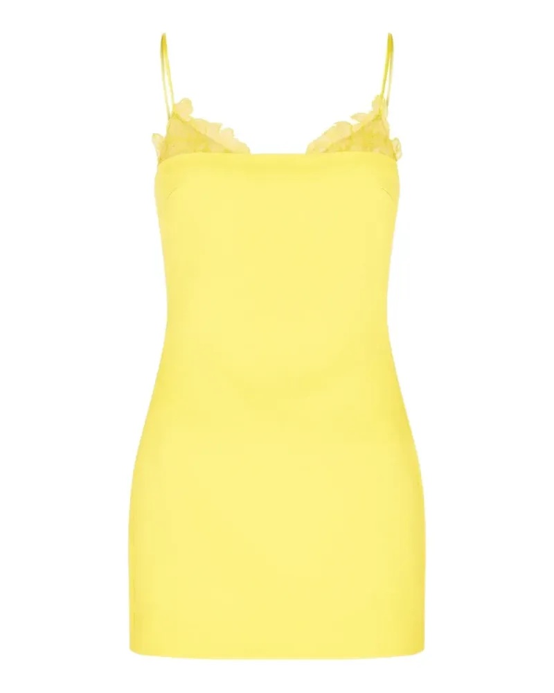 David Koma lace-trim mini dress - Gelb Gelb