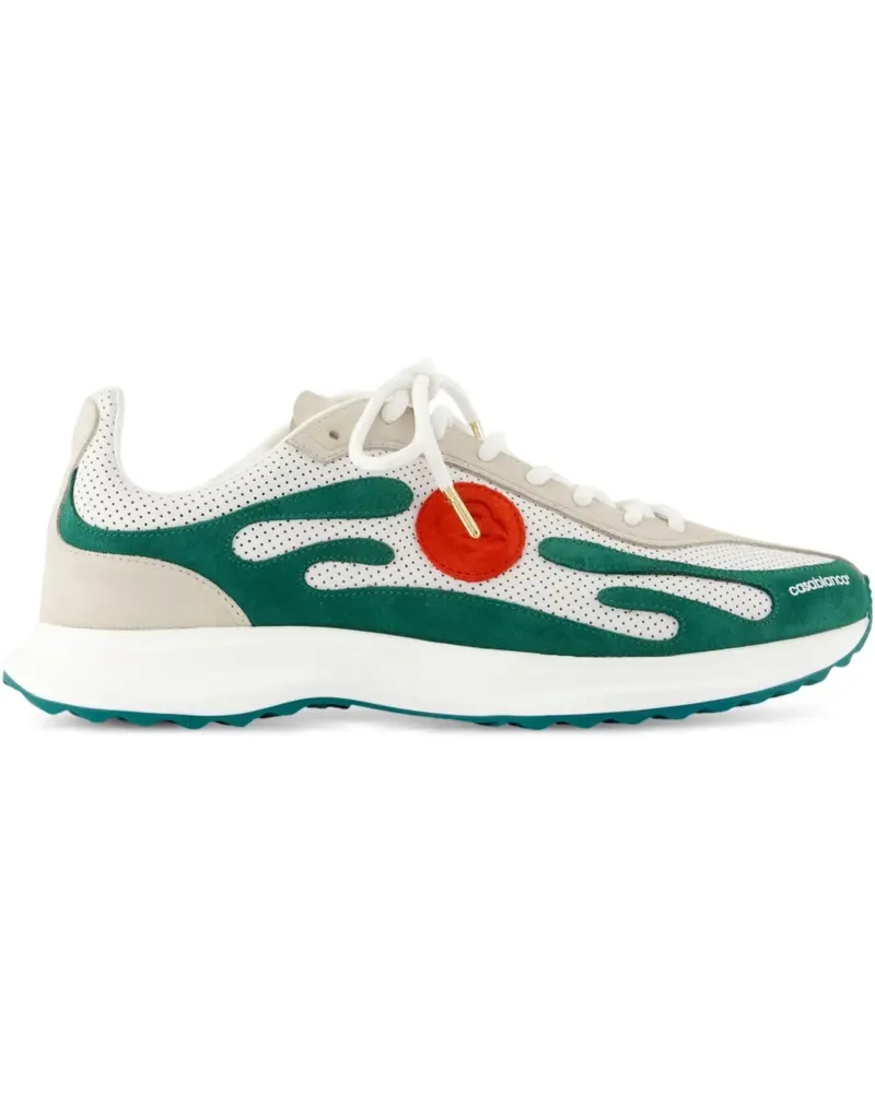 Casablanca Paris Stade Sneakers mit perforiertem Flammenmuster - Weiß Weiß