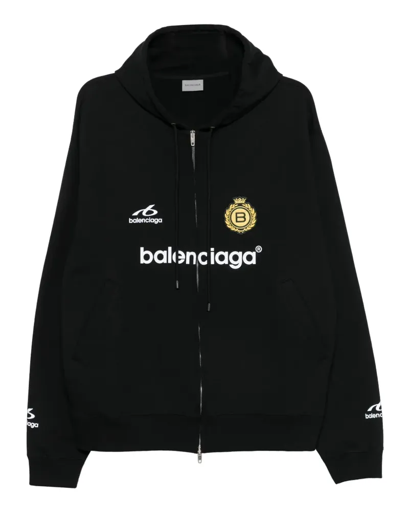 Balenciaga Soccer Hoodie mit Logo-Print - Schwarz Schwarz