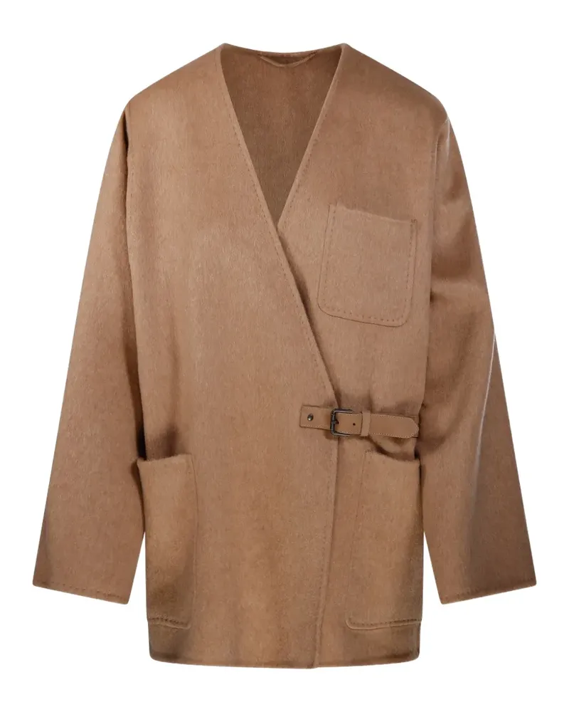 Max Mara Cardigan-Mantel aus Kamelhaar und Mohair - Nude Nude