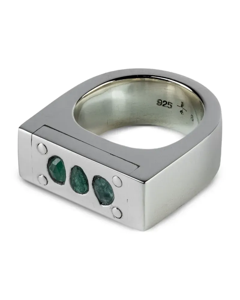 Parts Of Four Plate Ring mit Smaragd - Silber Silber