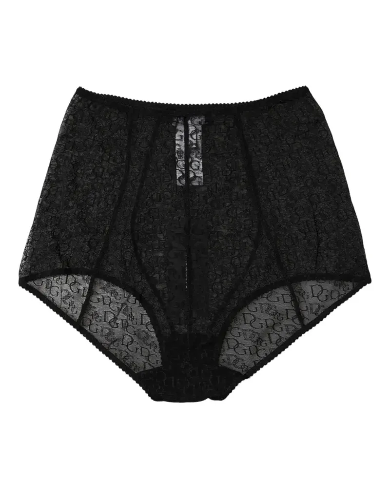 Dolce & Gabbana logo-lace high-waist briefs - Schwarz Schwarz