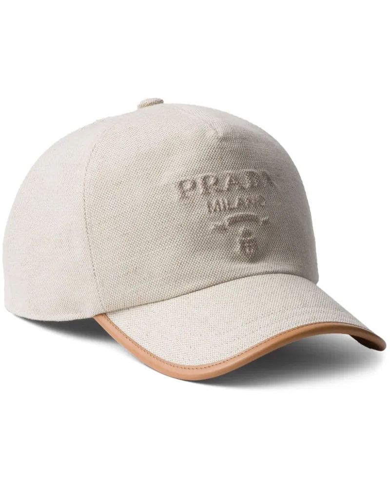Prada Baseballkappe mit Logo-Prägung - Nude Nude