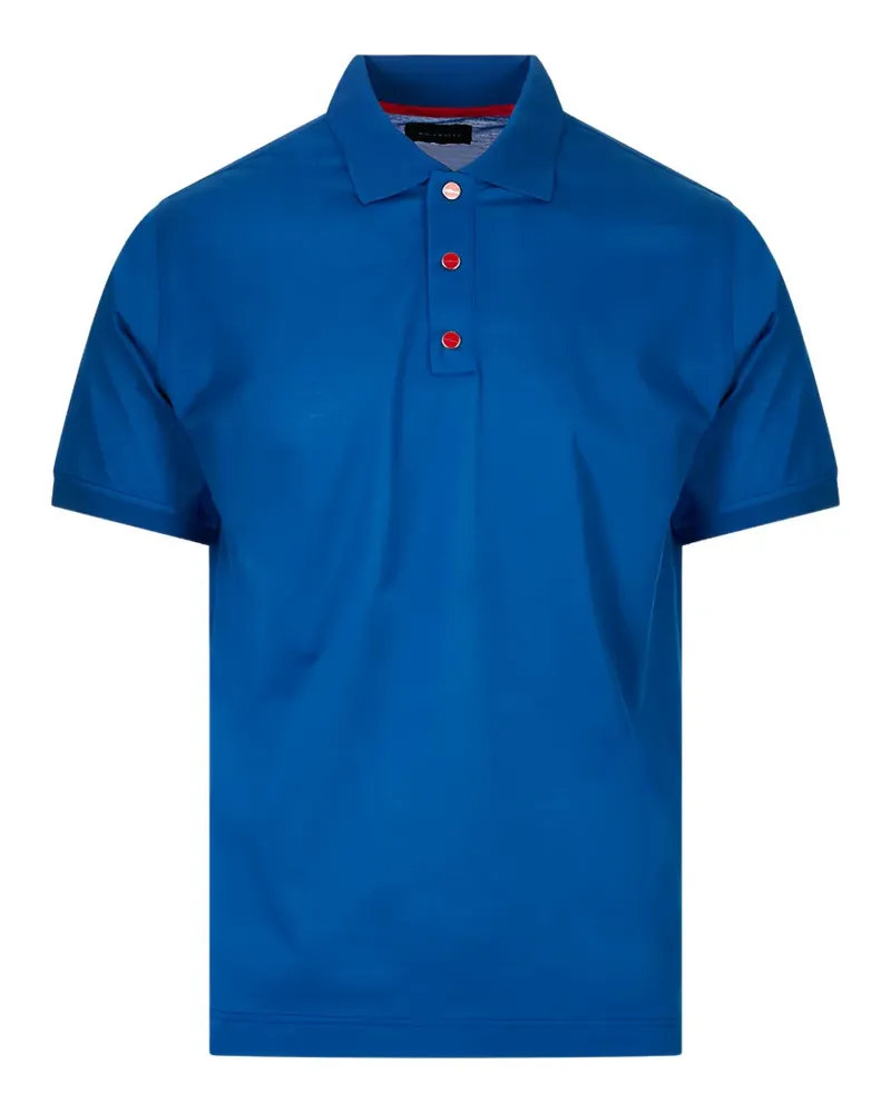 Kiton logo-button polo shirt - Blau Blau