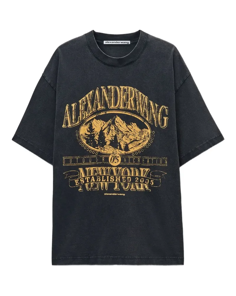 Alexander Wang T-Shirt mit grafischem Print - Grau Grau