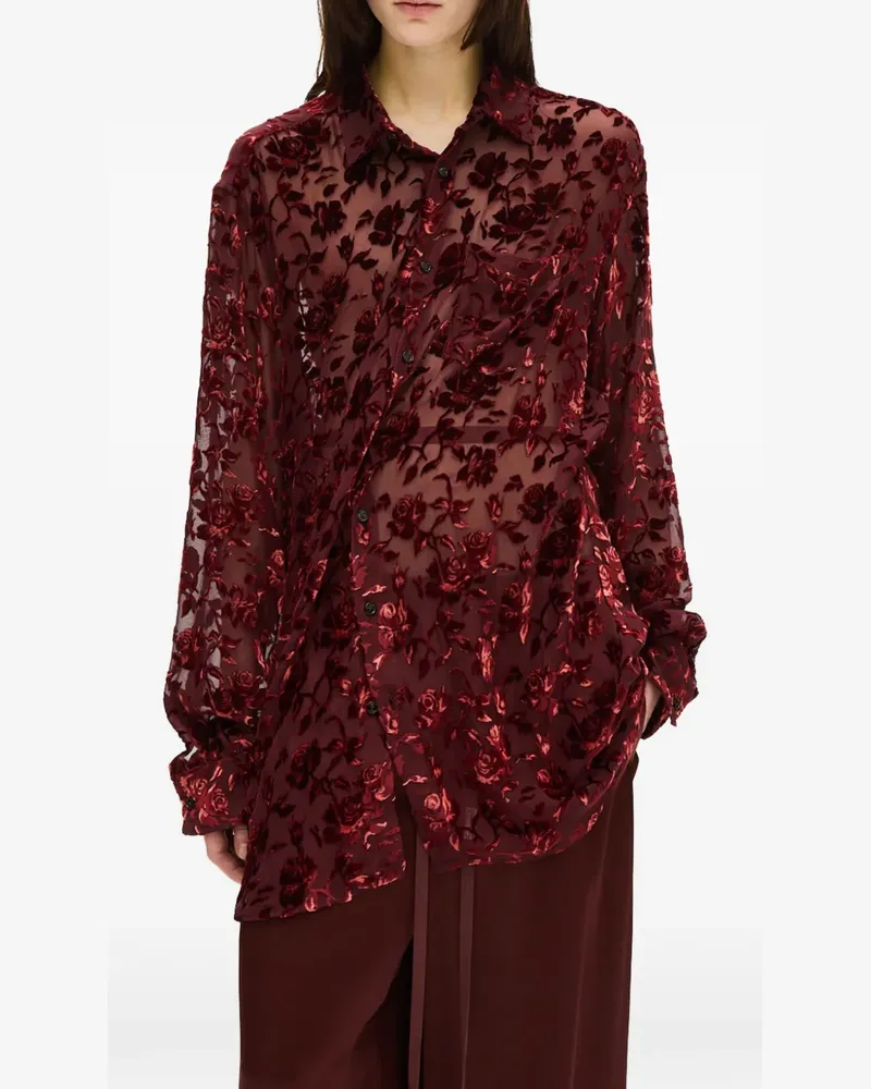 Ann Demeulemeester Elisabeth Hemd mit Blumenprint - Rot Rot
