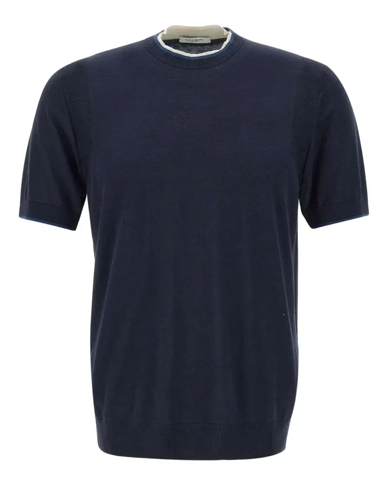Paolo Pecora Milano Klassisches T-Shirt - Blau Blau