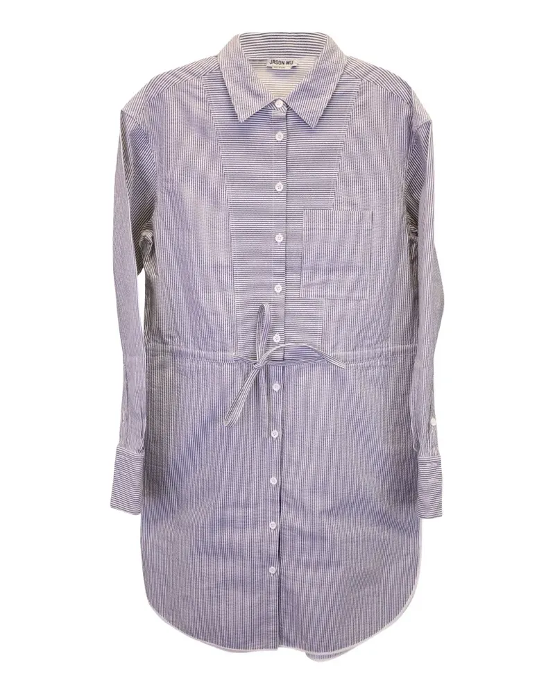 Jason Wu striped-pattern cotton shirt dress - Grau Grau