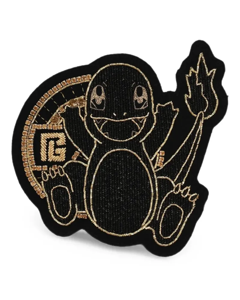 Balmain Pokémon Charmander wool patch brooch - Schwarz Schwarz