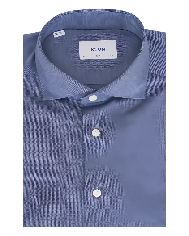 Eton Hemd mit Knopfverschluss vorne - Blau Blau