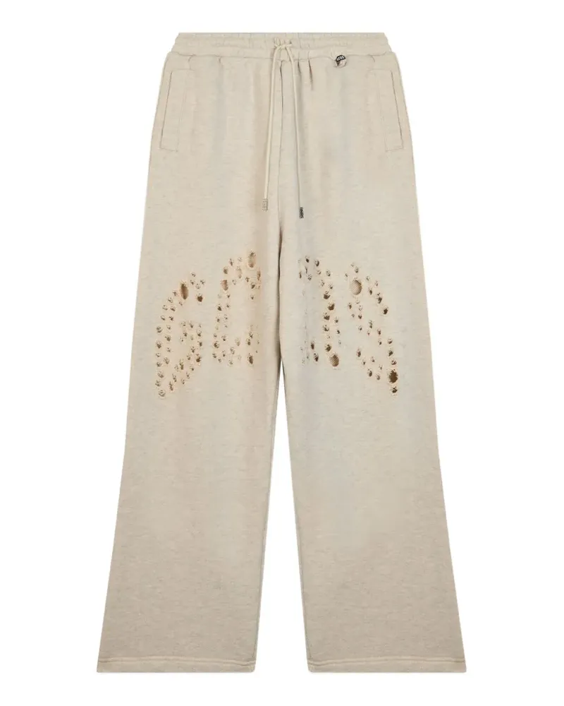 GCDS Lasergeschnittene Jogginghose mit Logo-Lochmuster - Nude Nude