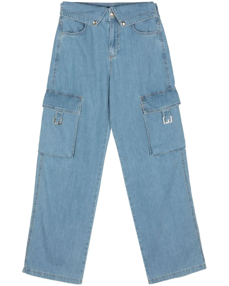 Liu Jo Straight-Leg-Jeans mit Logo Blau