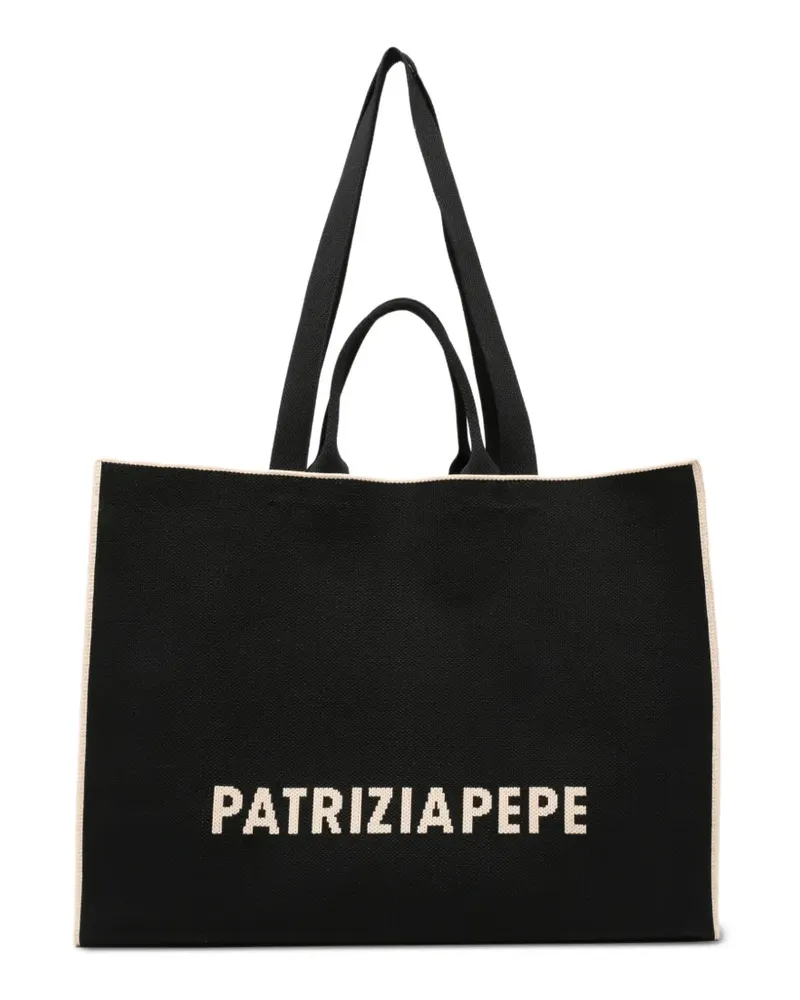 Patrizia Pepe logo-knit tote bag - Schwarz Schwarz