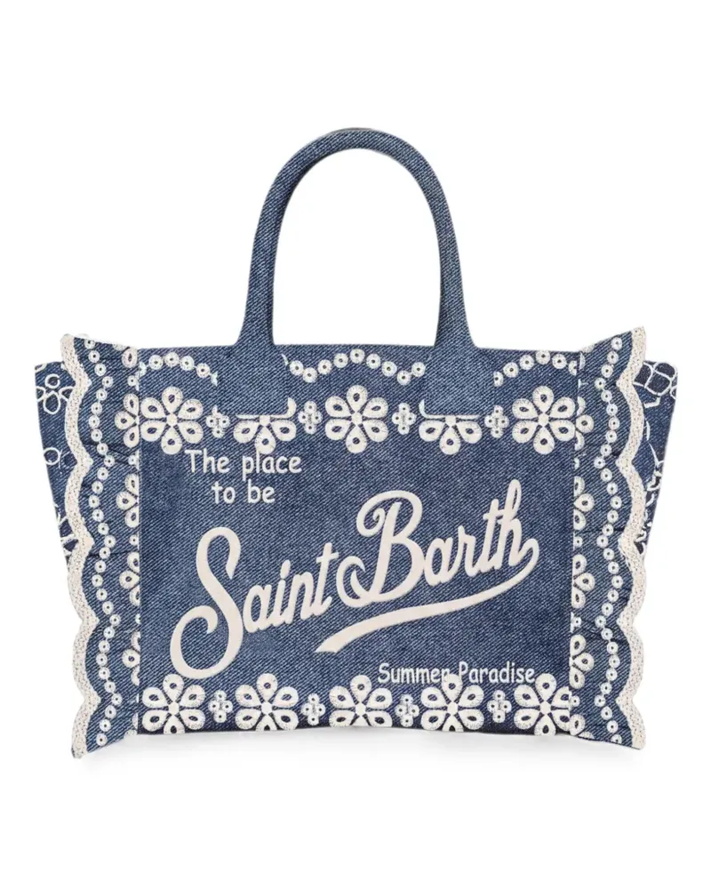 MC2 Saint Barth Colette Volant embroidered tote bag - Blau Blau