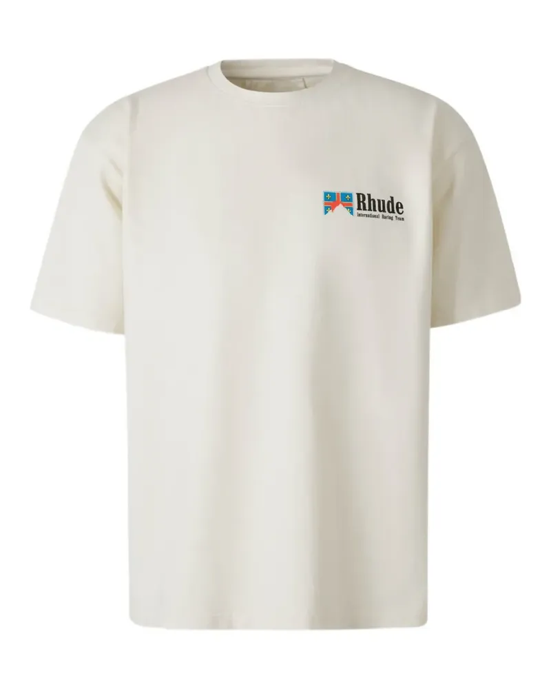 RHUDE T-Shirt mit Logo-Print - Weiß Weiß