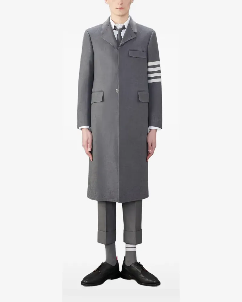 Thom Browne Einreihiger Mantel - Grau Grau