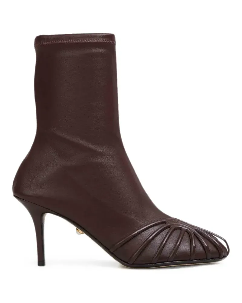 Alevì Karen fan-detail ankle boots - Braun Braun
