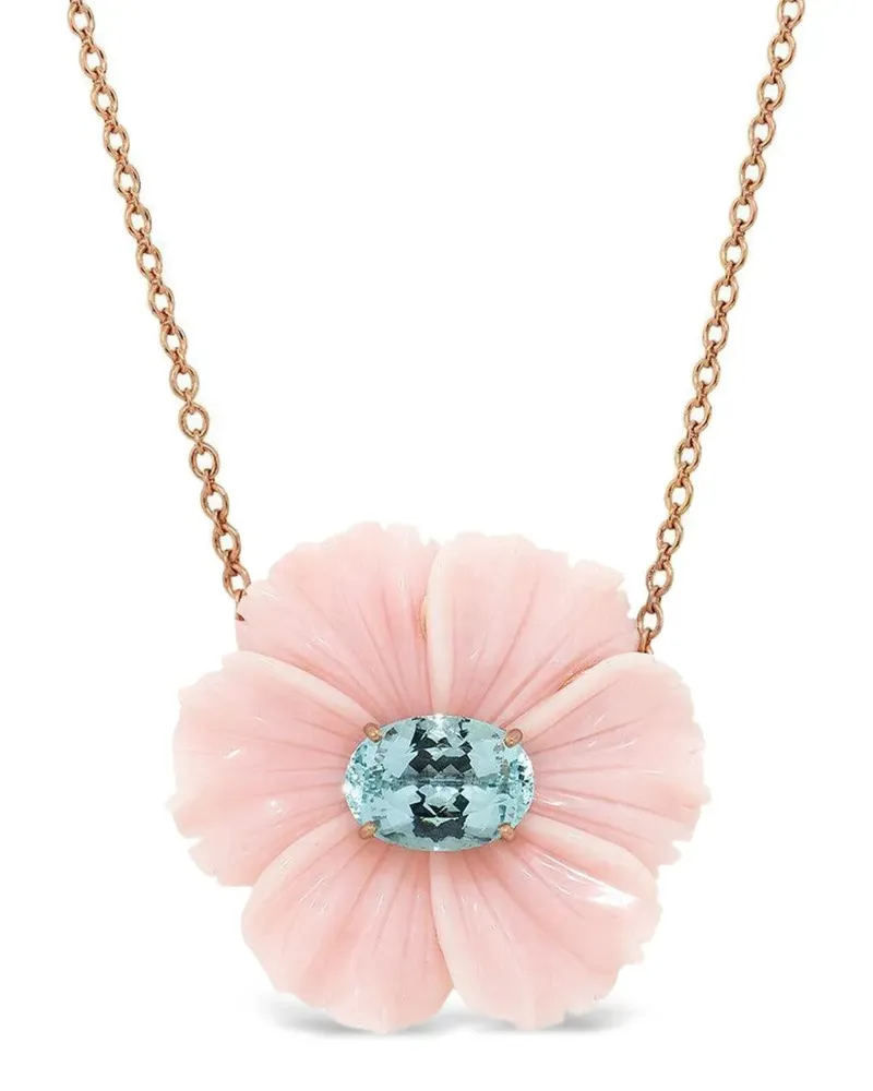 Irene Neuwirth Tropical Flower Halskette mit Aquamarin und Opal - Rosa Rosa