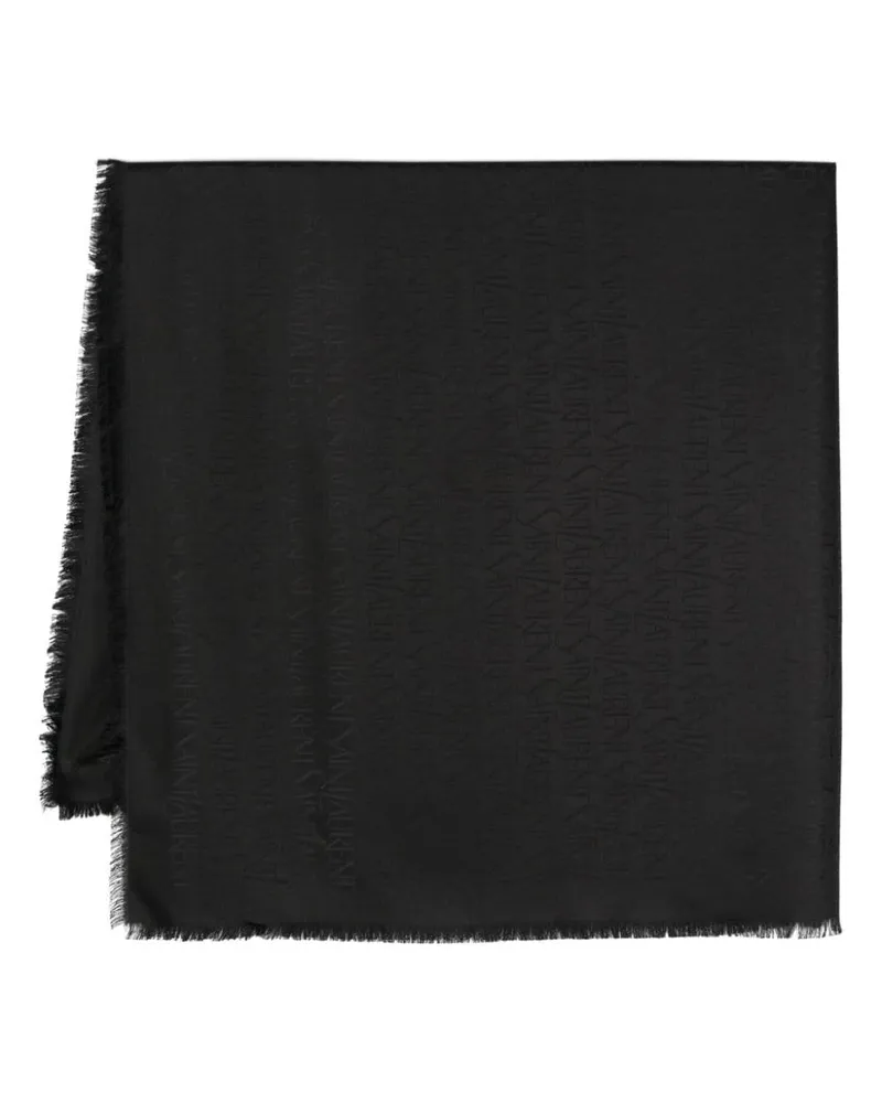 Saint Laurent Schal mit Jacquardmuster - Schwarz Schwarz