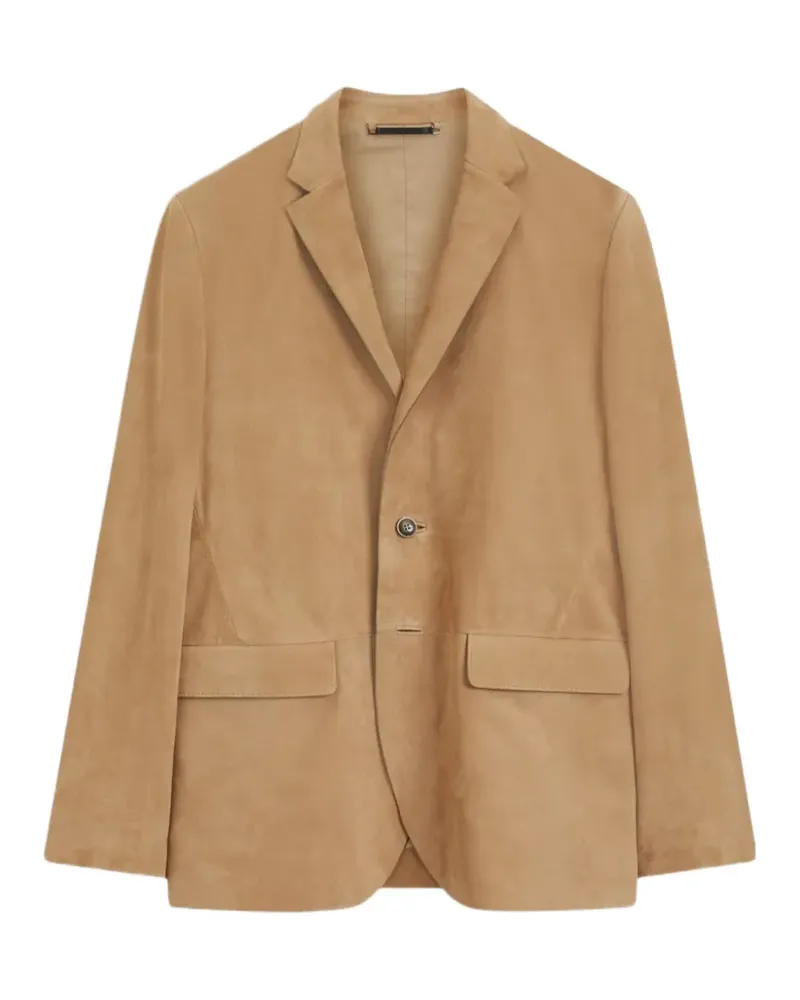 HUGO BOSS Single-breasted suede blazer - Nude Nude