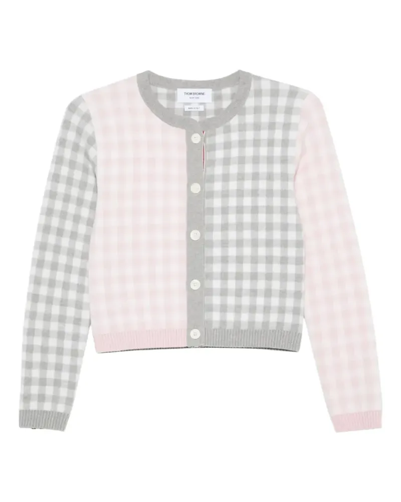 Thom Browne gingham-pattern cardigan - Rosa Rosa