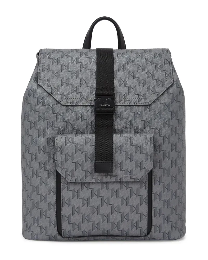 Karl Lagerfeld Rucksack mit Monogramm-Print - Grau Grau