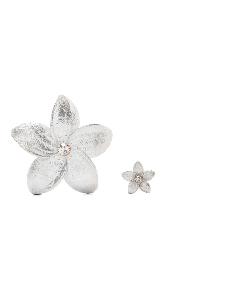 forte_forte Ohrringe mit Blüten - Silber Silber