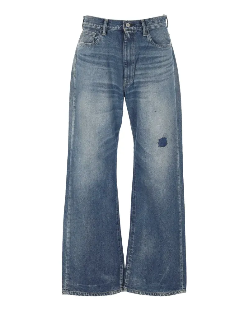KURO patchwork-detail wide-leg jeans - Blau Blau