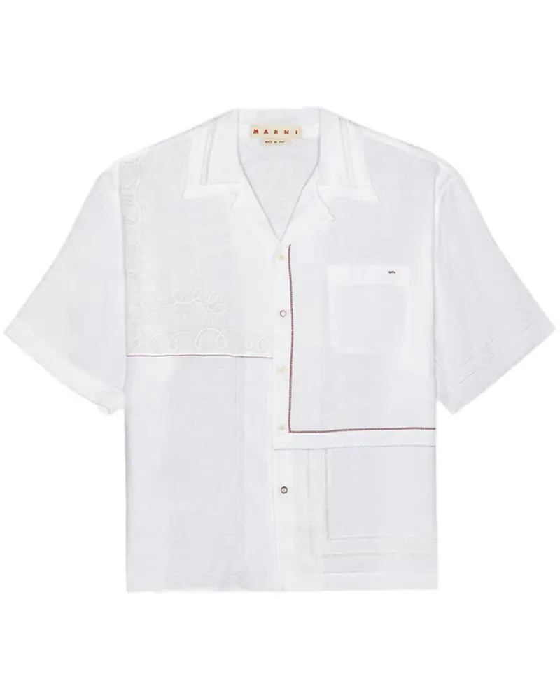 Marni Hemd im Patchwork-Design - Weiß Weiß