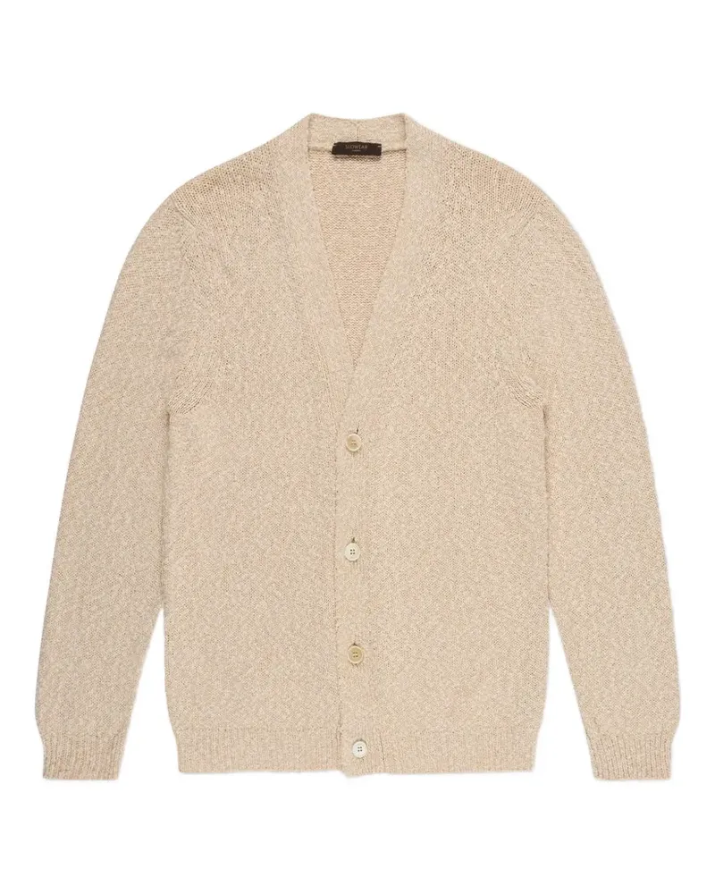 Slowear v-neck button cardigan - Nude Nude