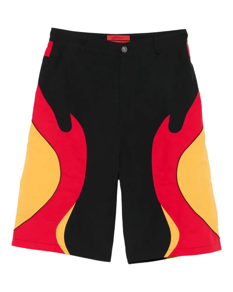 KUSIKOHC Rider Shorts mit Flammen-Print - Schwarz Schwarz