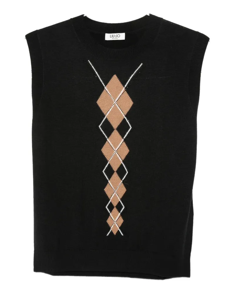 Liu Jo argyle-pattern sleeveless top - Schwarz Schwarz