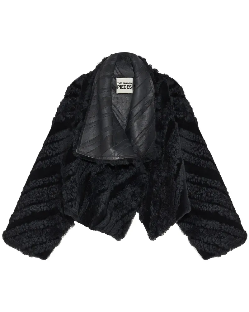 Yves Salomon Drapierte Cropped-Jacke - Schwarz Schwarz