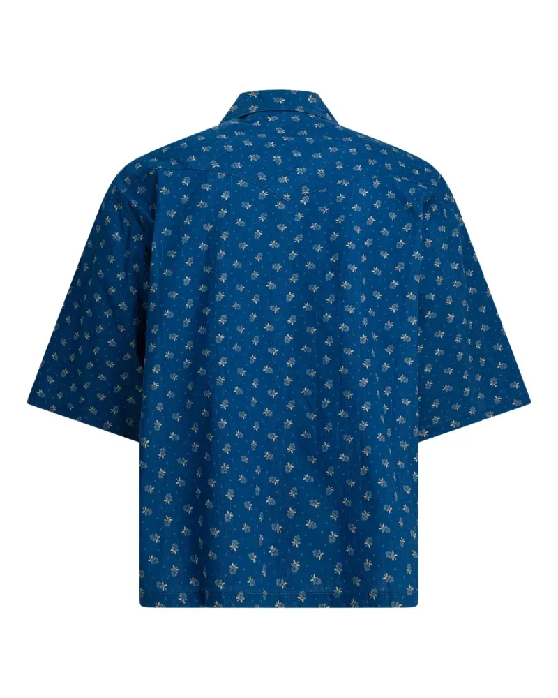 KAPITAL Hemd mit Blumen-Print - Blau Blau
