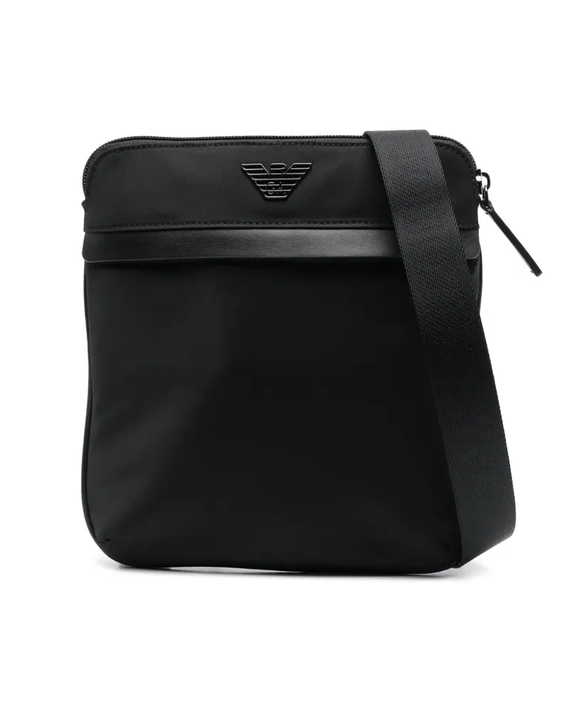 Emporio Armani Schultertasche mit Logo-Schild - Schwarz Schwarz