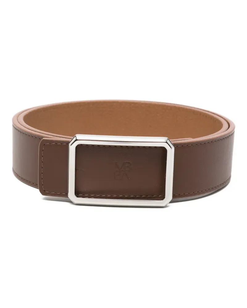 Maison Boinet logo-debossed buckle belt - Braun Braun