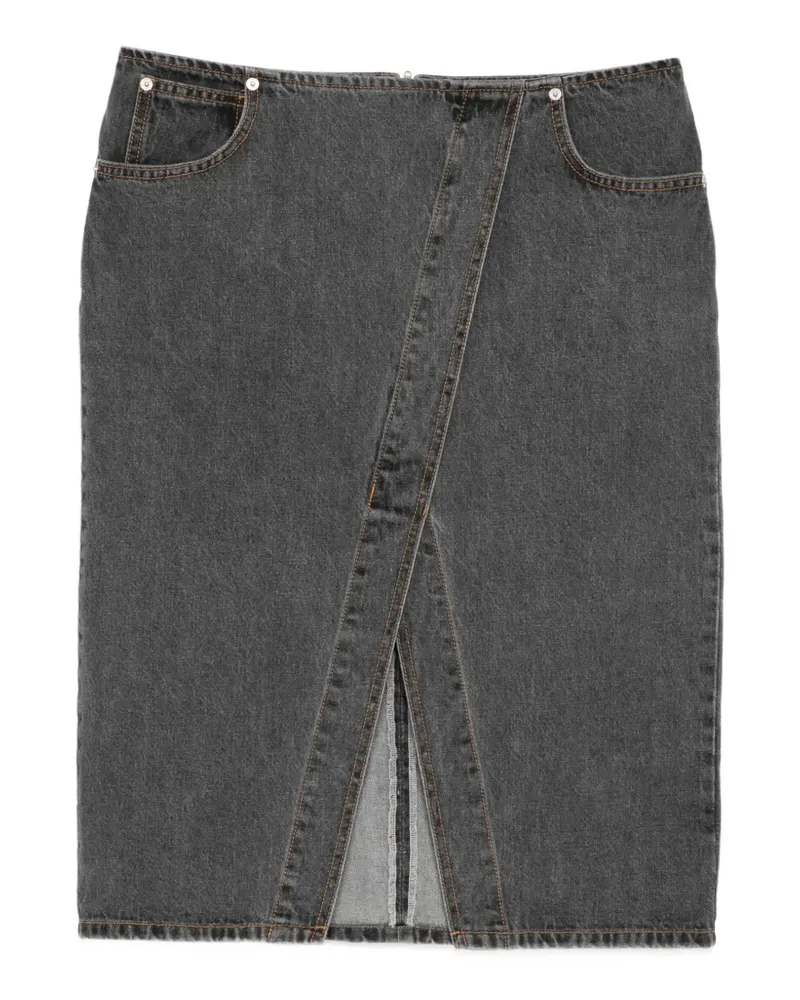 pushBUTTON Jeansrock mit diagonalen Schlitzen - Grau Grau