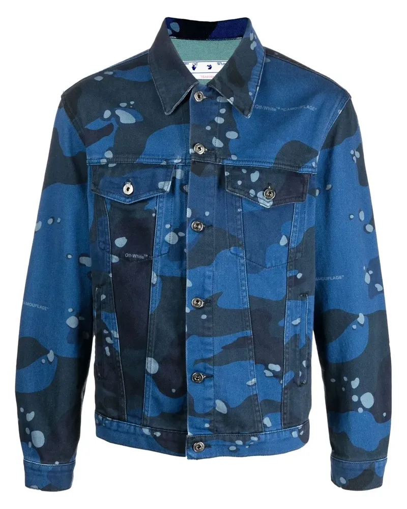 OFF-WHITE Jeansjacke mit Camouflage-Print - Blau Blau