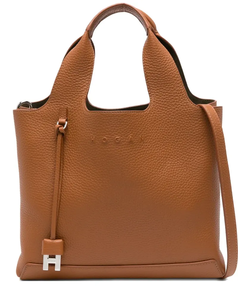 Hogan Shopper mit Logo-Prägung - Braun Braun