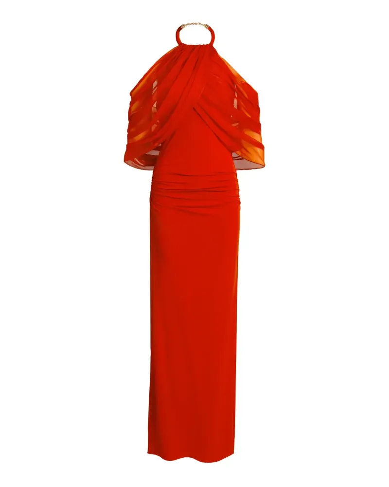 Silvia Tcherassi Duffy draped halterneck maxi dress - Orange Orange
