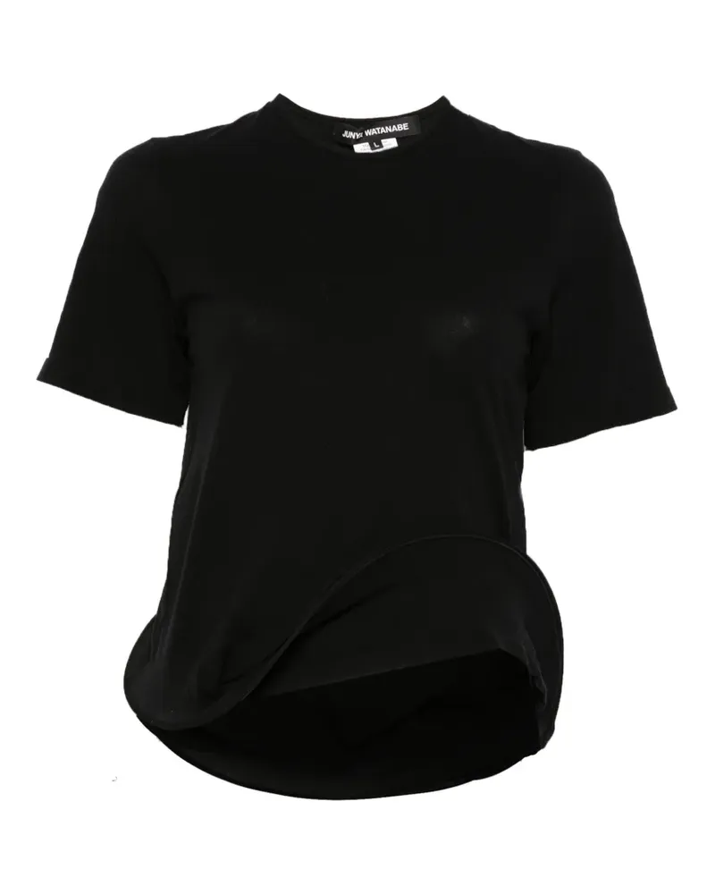 Junya Watanabe structured-hem T-shirt - Schwarz Schwarz