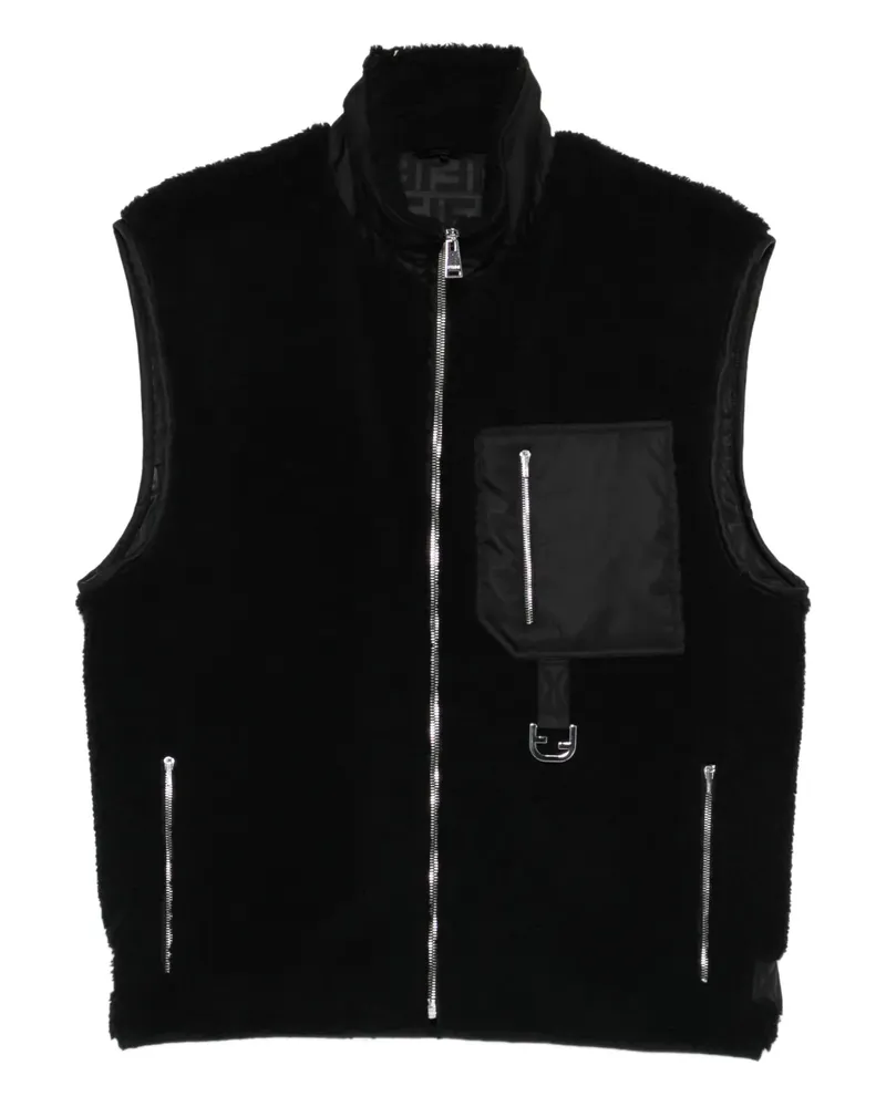 Fendi zip-up chest-pocket gilet - Schwarz Schwarz